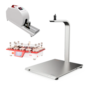 equipamentos de laboratorio para testes têxteis: crockmeter martindale e smartshrink